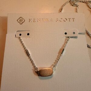 NWT Kendra Scott Bright Silver Fern Pendant Necklace
